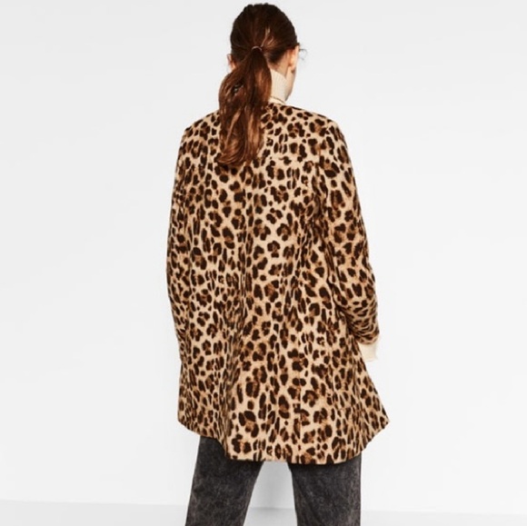 NWOT Zara Animal Print Frock Coat - Picture 3 of 6